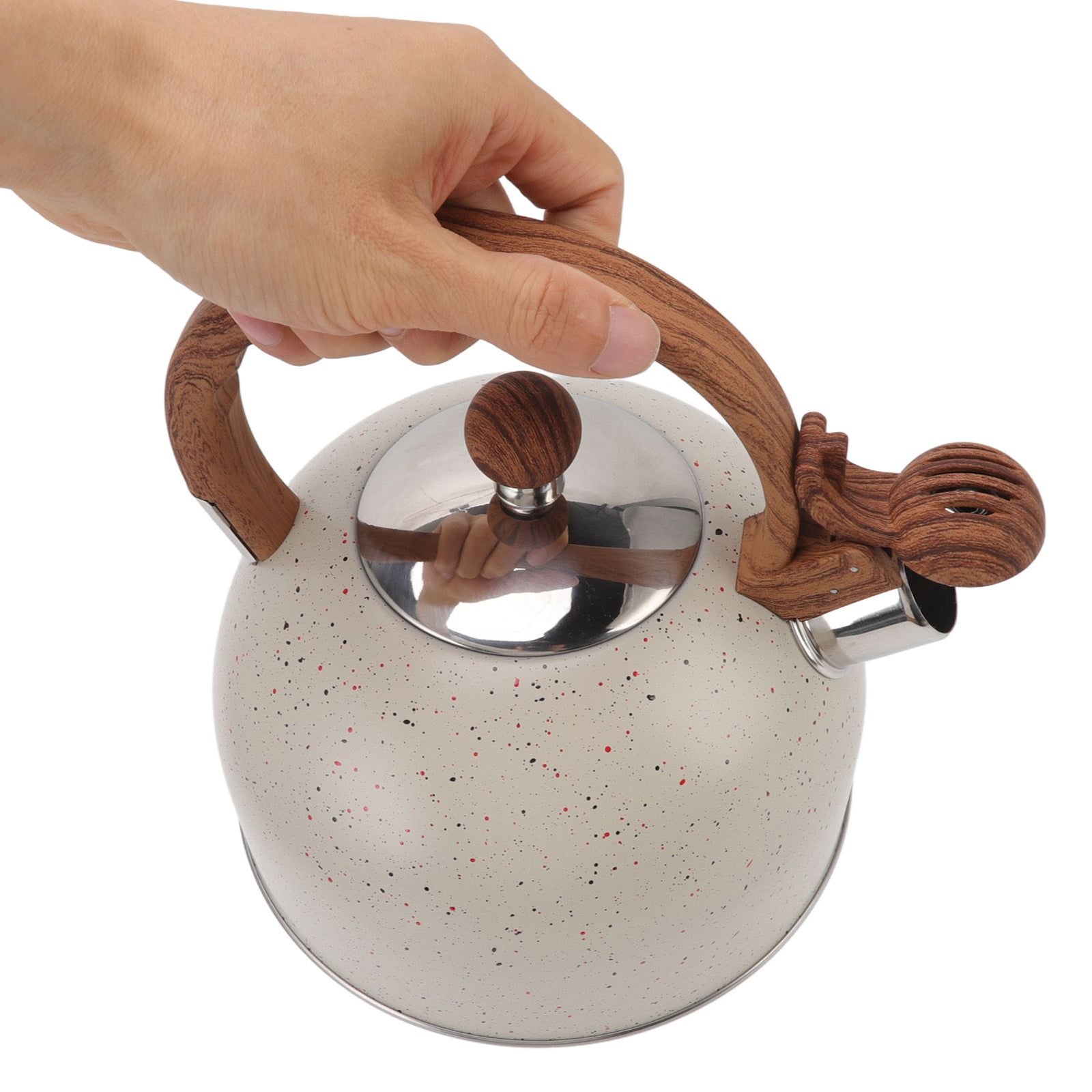 Whistling Kettle 2.5L Capacity Stainless Steel Stovetop Teapot for Water Boiling Beige