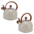 Whistling Kettle 2.5L Capacity Stainless Steel Stovetop Teapot for Water Boiling Beige