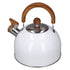 Whistling Kettle 2.5L Capacity White 304 Stainless Steel Fast Heating Ergonomic Handle Home Whistling Kettle