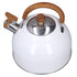 Whistling Kettle 2.5L Capacity White 304 Stainless Steel Fast Heating Ergonomic Handle Home Whistling Kettle