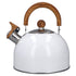 Whistling Kettle 2.5L Capacity White 304 Stainless Steel Fast Heating Ergonomic Handle Home Whistling Kettle