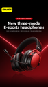 AWEI AT36 Tri‑Mode Wireless Gaming Headset, Low‑Latency 2.4G Bluetooth，black