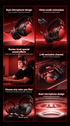 AWEI AT36 Tri‑Mode Wireless Gaming Headset, Low‑Latency 2.4G Bluetooth，red