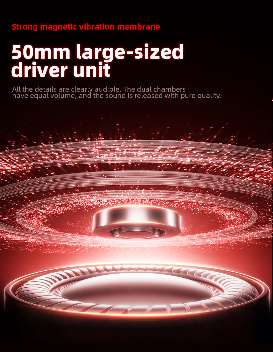 AWEI AT36 Tri‑Mode Wireless Gaming Headset, Low‑Latency 2.4G Bluetooth，red
