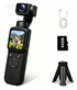 AT-M105 Pocket Gimbal Vlog Camera, 4K HD Handheld Video Camera，black，64GB