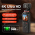 AT-M105 Pocket Gimbal Vlog Camera, 4K HD Handheld Video Camera，white，32GB