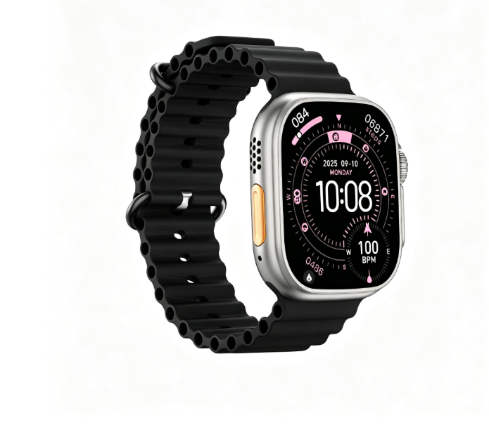 DT Ultra 4 Smart Watch, Full Touch Screen, Fitness Tracker, Black Strap