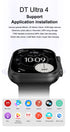 DT Ultra 4 Smart Watch, Full Touch Screen, Fitness Tracker, Black Strap