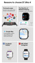 DT Ultra 4 Smart Watch, Full Touch Screen, Fitness Tracker, Black Strap