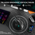 Solakaka E9PRO Tri‑Mode Vertical Ergonomic MMO Gaming Mouse, 10 Programmable Side Buttons, RGB Backlit Rechargeable Wireless Mouse,Black-Gray