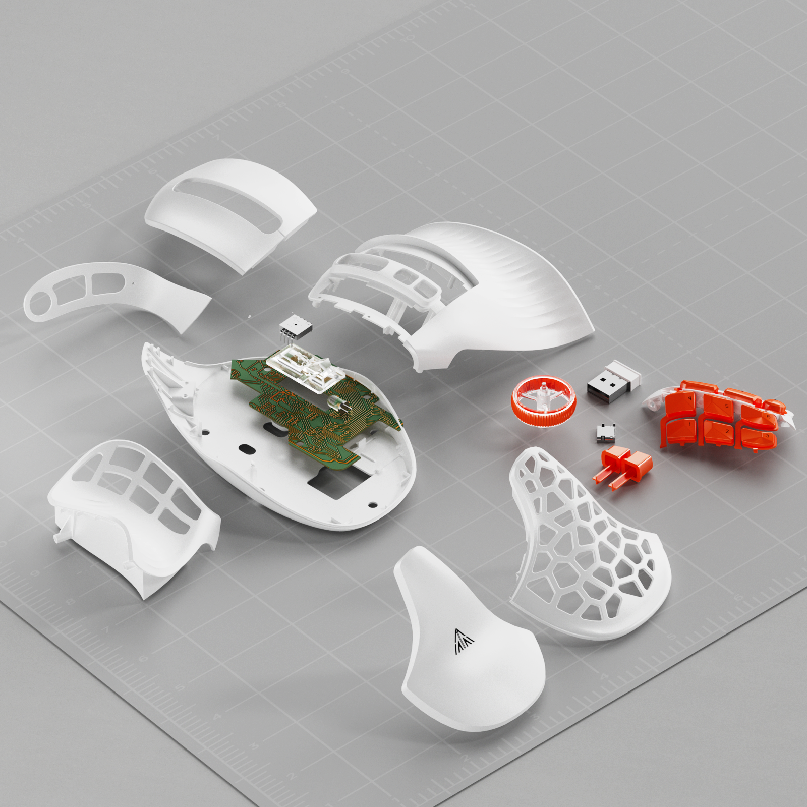 Solakaka E9PRO Tri‑Mode Vertical Ergonomic MMO Gaming Mouse, 10 Programmable Side Buttons, RGB Backlit Rechargeable Wireless Mouse,White-Orange