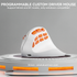 Solakaka E9PRO Tri‑Mode Vertical Ergonomic MMO Gaming Mouse, 10 Programmable Side Buttons, RGB Backlit Rechargeable Wireless Mouse,White-Orange