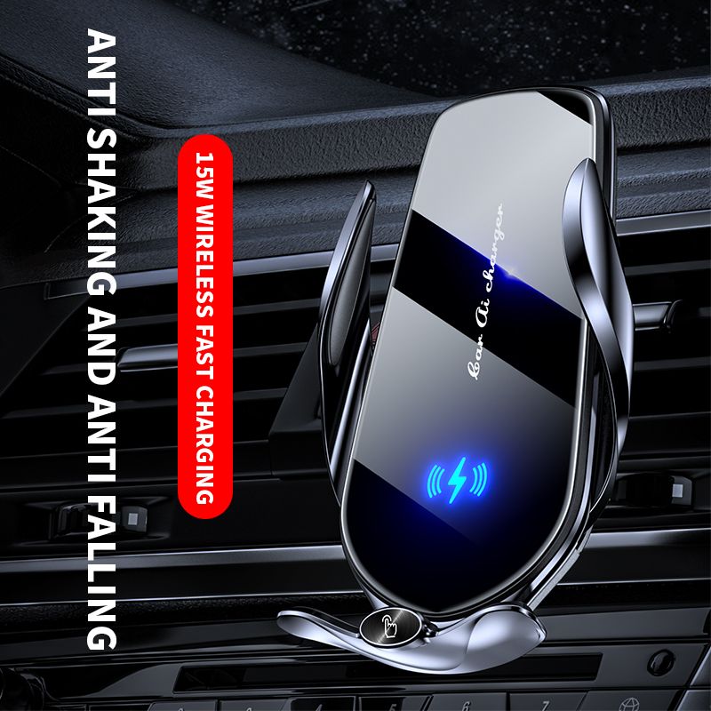 FJ22 Auto Clamping Wireless Car Charger Mount Infrared Air Vent Phone Holder，black