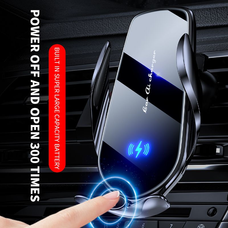 FJ22 Auto Clamping Wireless Car Charger Mount Infrared Air Vent Phone Holder，black