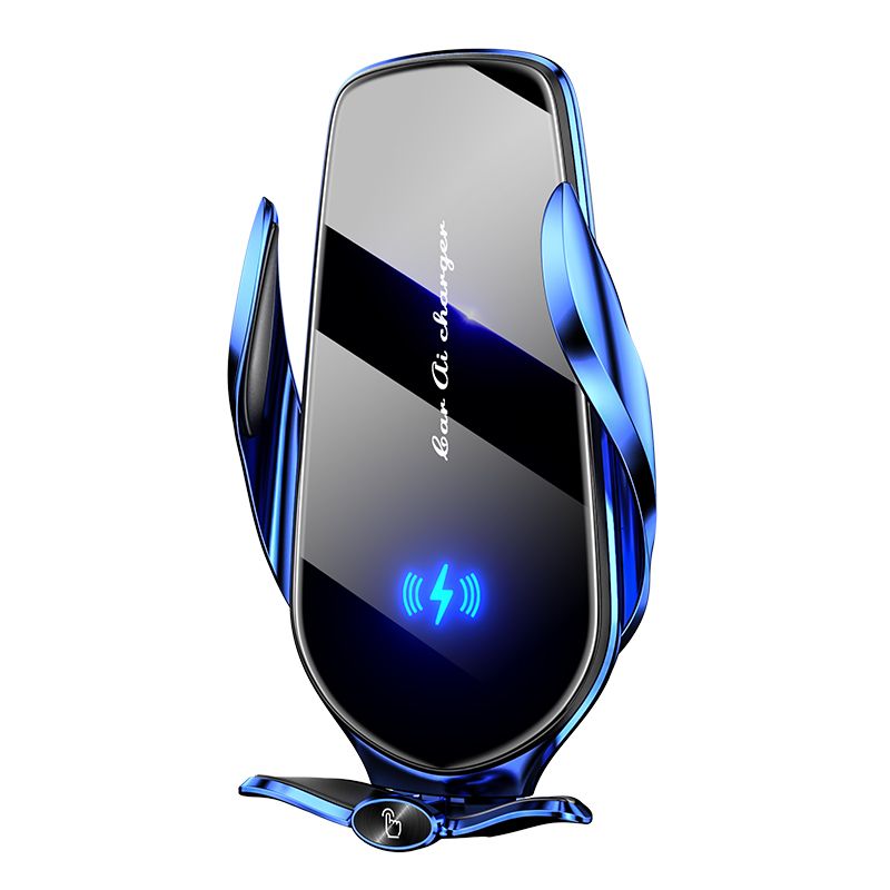 FJ22 Wireless Car Charger Mount, 66W Fast Charging, Infrared Clamp, Blue