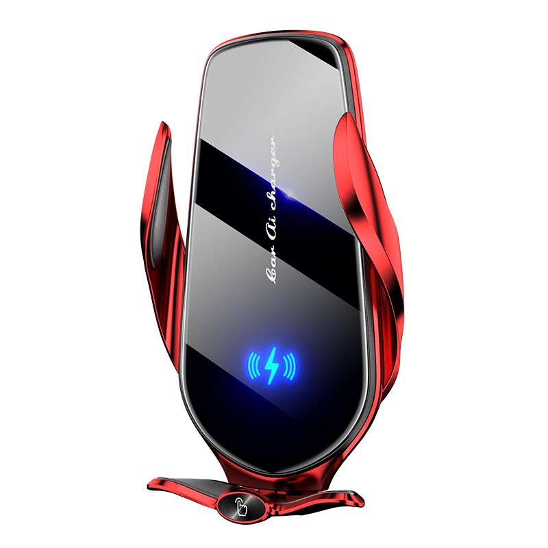 FJ22 Wireless Car Charger Mount, 66W Fast Charging, Infrared Clamp, Red