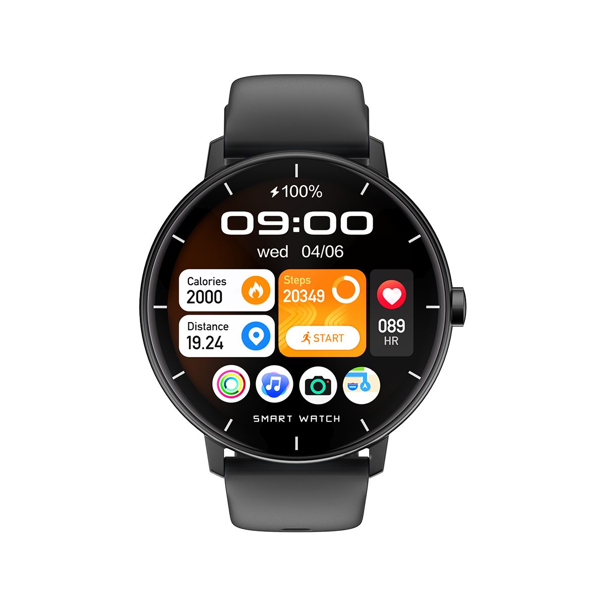 GTR4 Pro Bluetooth Call Smart Watch, Heart Rate and Sleep Monitor, Black