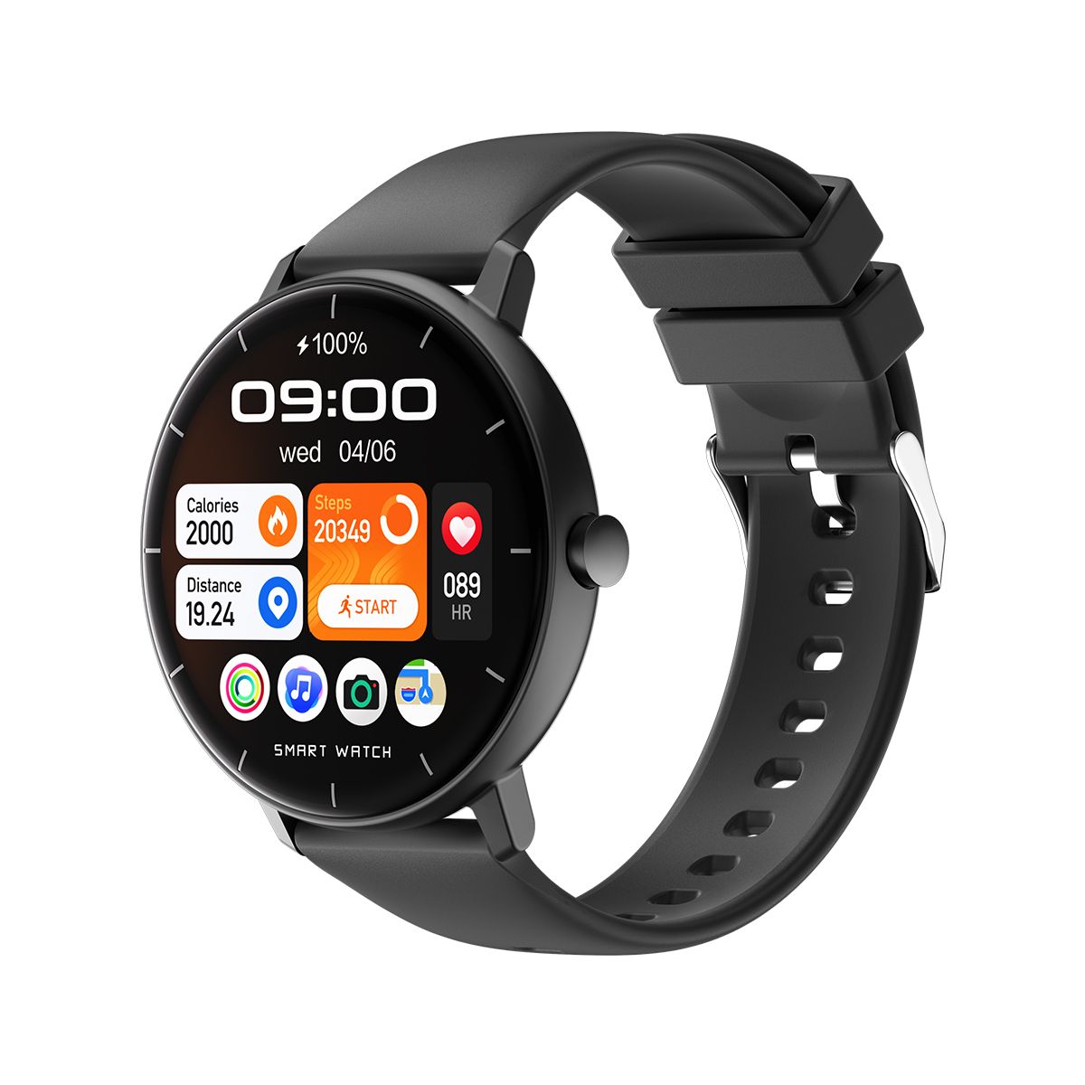 GTR4 Pro Bluetooth Call Smart Watch, Heart Rate and Sleep Monitor, Black