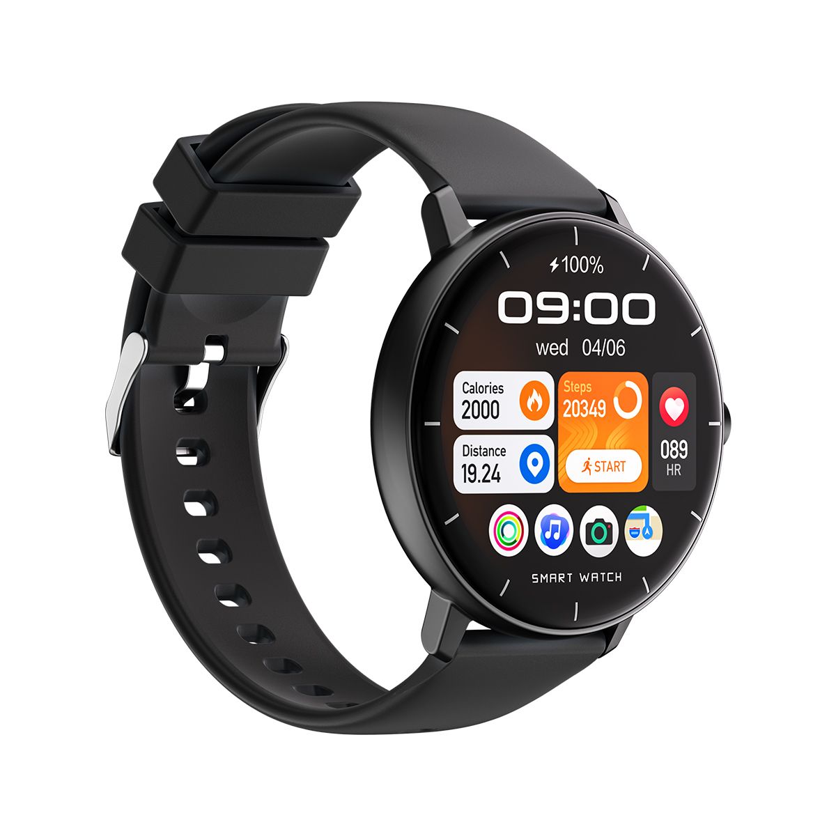 GTR4 Pro Bluetooth Call Smart Watch, Heart Rate and Sleep Monitor, Black