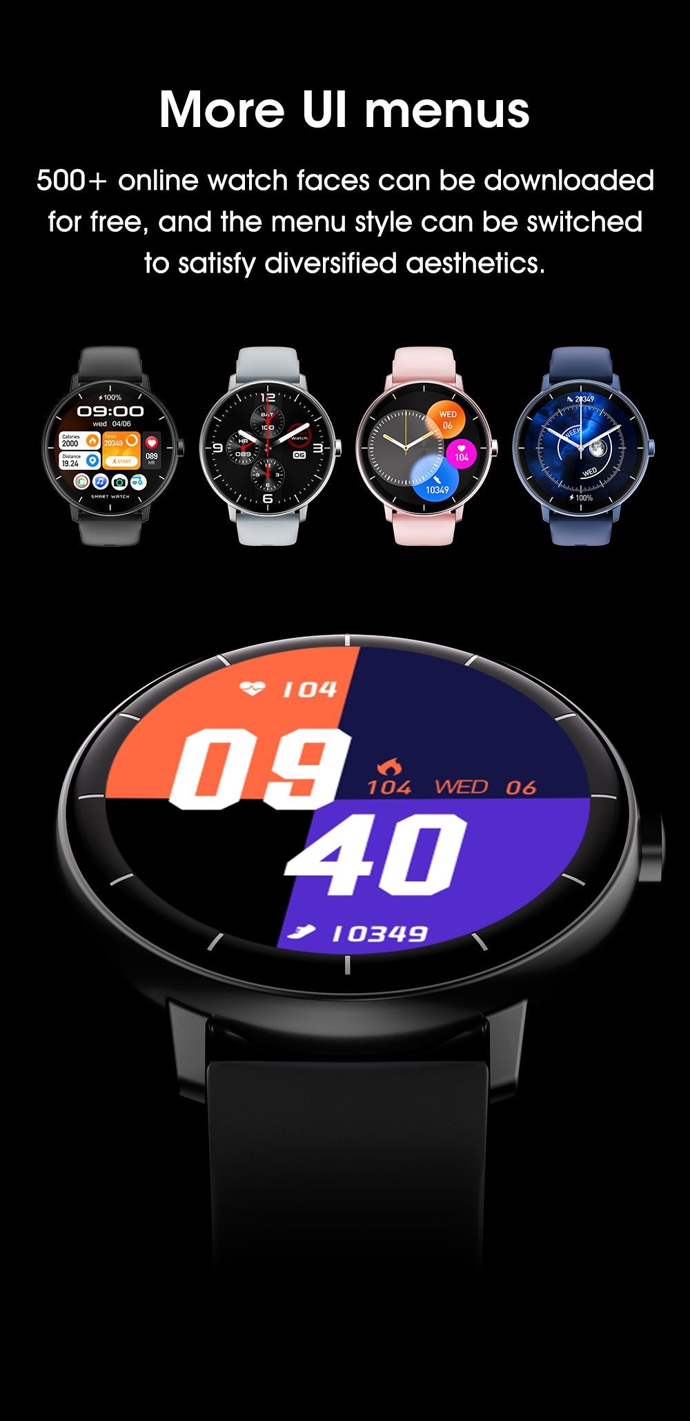 GTR4 Pro Bluetooth Call Smart Watch, Waterproof Fitness Tracker with Heart Rate Sleep Monitor for Android iOS，blue