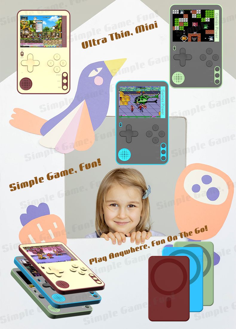 K10 Handheld Retro Game Console Built-in Classic Games，blue