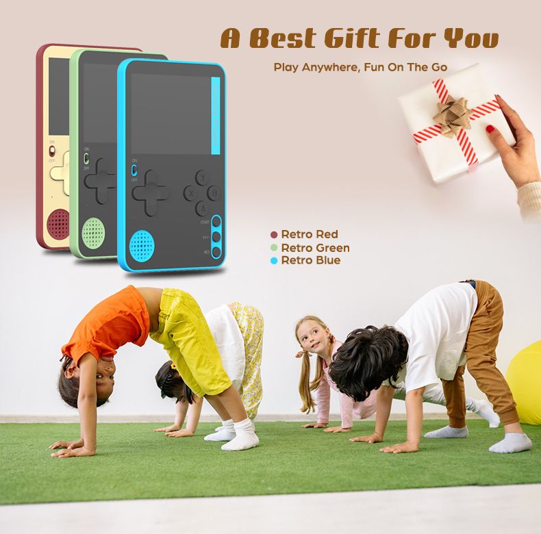 K10 Handheld Retro Game Console Built-in Classic Games，green