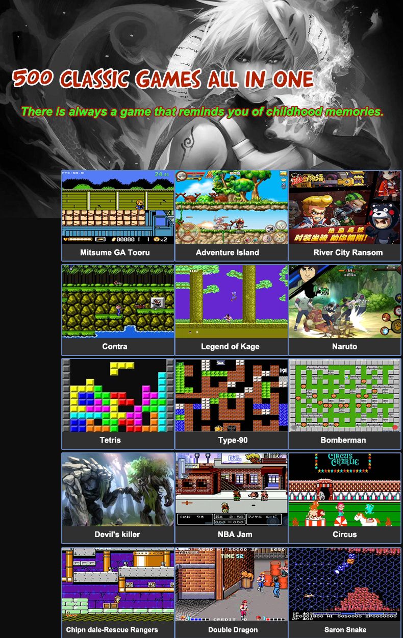 K10 Handheld Retro Game Console Built-in Classic Games，green