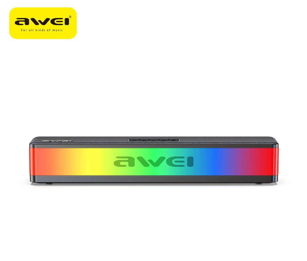 KA23 Wireless Bluetooth Soundbar, RGB Dynamic Lighting Stereo Speaker，black