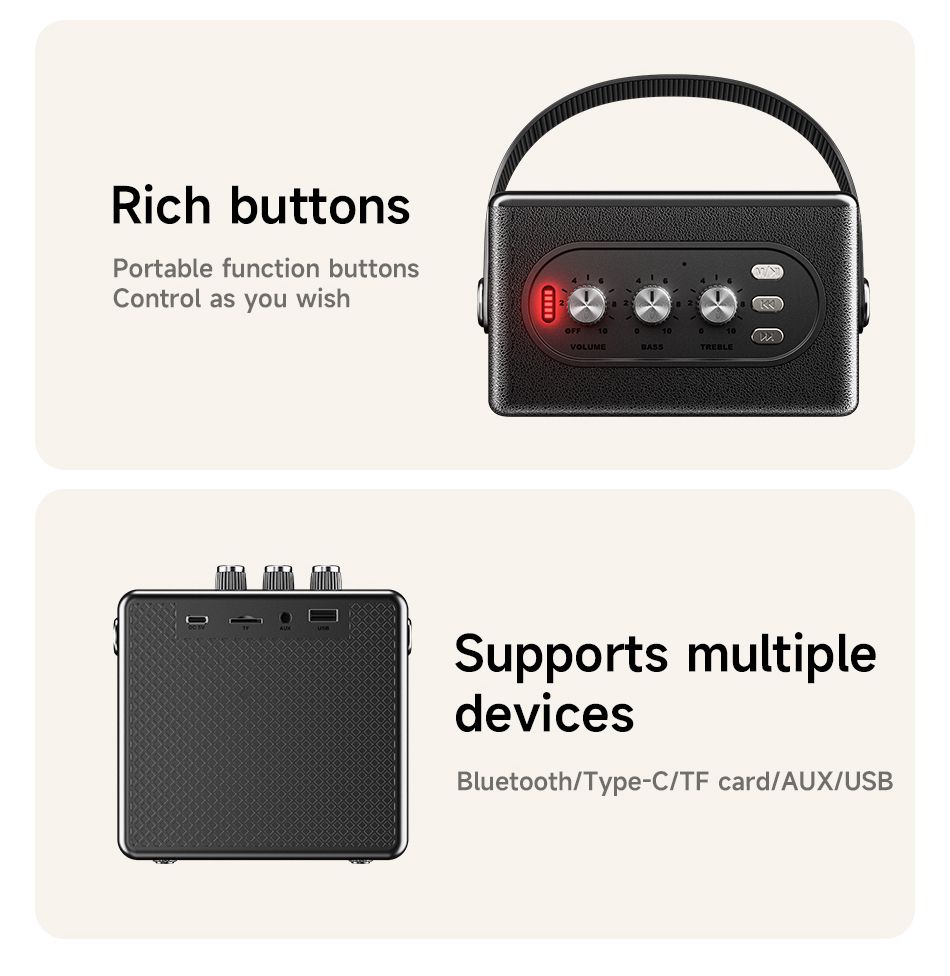 KA30 Mini Retro Bluetooth Speaker，black