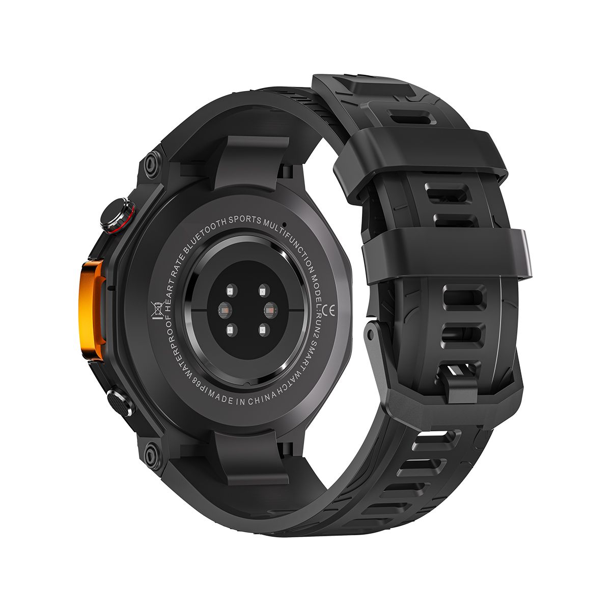 M-Rex4 Rugged GPS Smart Watch, 5ATM Waterproof, Heart Rate Monitor, Black