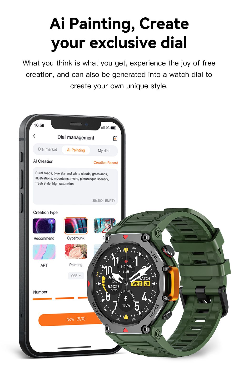 M-Rex4 Men Rugged GPS Smart Watch, 5ATM Waterproof Bluetooth Call Fitness Tracker Heart Rate Sleep Monitor，white
