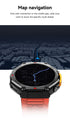 M-Rex4 Men Rugged GPS Smart Watch, 5ATM Waterproof Bluetooth Call Fitness Tracker Heart Rate Sleep Monitor，white
