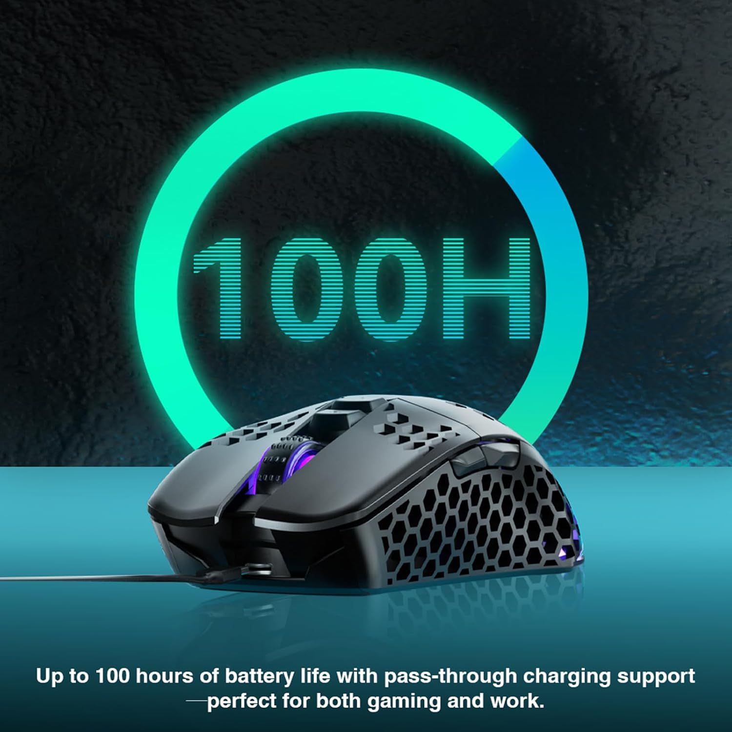 SOLAKAKA SM600 Honeycomb Shell Gaming Mouse Wireless,black