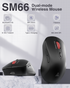 SM66 Dual Mode Wireless Gaming Mouse, Rechargeable RGB Ergonomic Mice with Adjustable DPI ,black