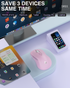 SM66 Dual Mode Wireless Gaming Mouse, Rechargeable RGB Ergonomic Mice with Adjustable DPI ,pink