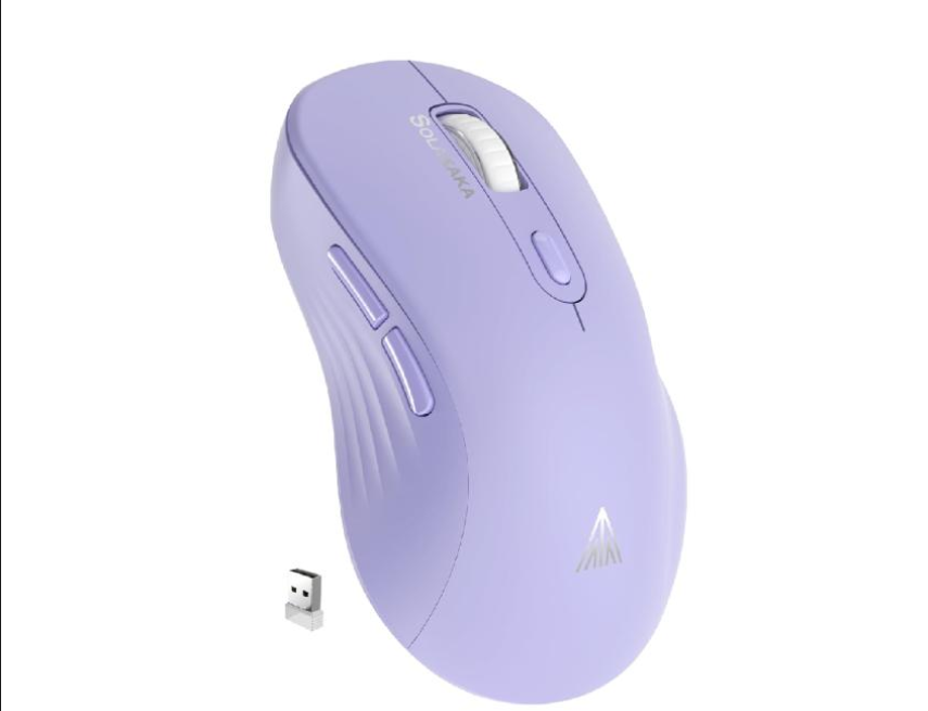 SM68 Dual Mode Wireless Gaming Mouse, Rechargeable RGB Ergonomic Mice with Adjustable DPI ,purple