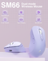 SM66 Dual Mode Wireless Gaming Mouse, Rechargeable RGB Ergonomic Mice with Adjustable DPI ,purple