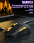 SM802 Tri‑Mode Gaming Mouse, Adjustable DPI, RGB Backlight, Ergonomic Wireless Mouse,black