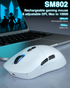 SM802 Tri‑Mode Gaming Mouse, Adjustable DPI, RGB Backlight, Ergonomic Wireless Mouse,white