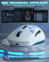 SM802 Tri‑Mode Gaming Mouse, Adjustable DPI, RGB Backlight, Ergonomic Wireless Mouse,white