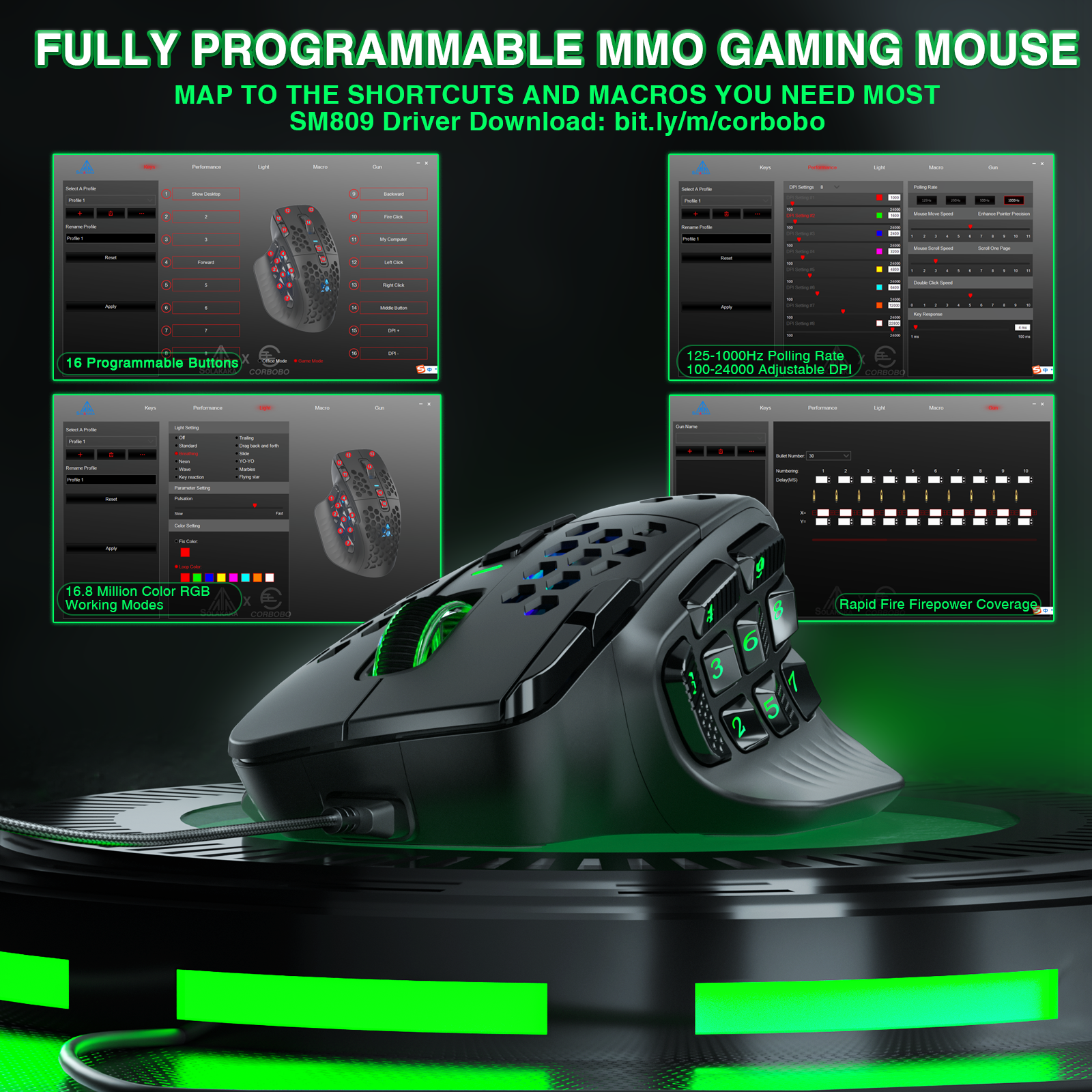 SOLAKAKA SM809 Wired MMO Gaming Mouse