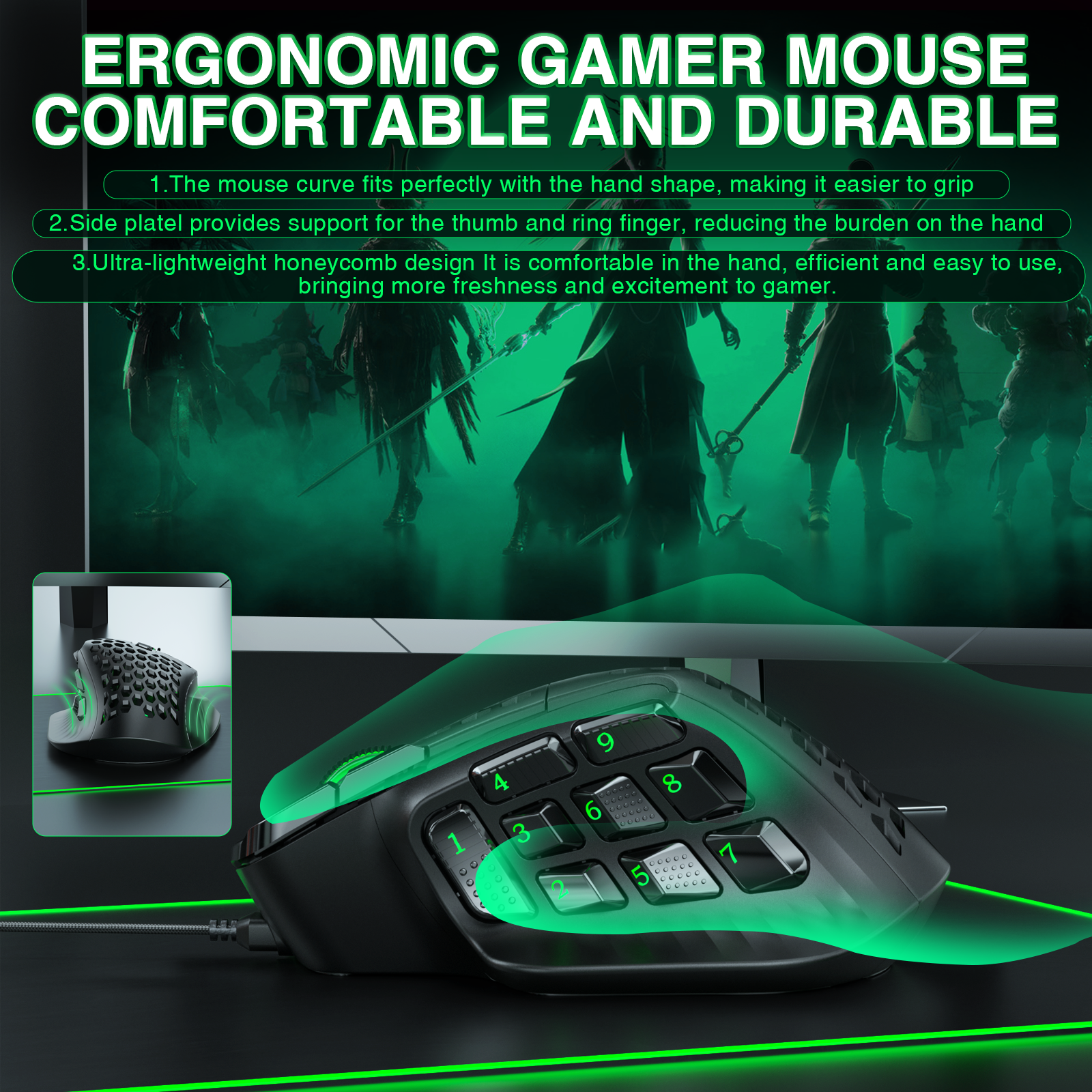 SOLAKAKA SM809 Wired MMO Gaming Mouse