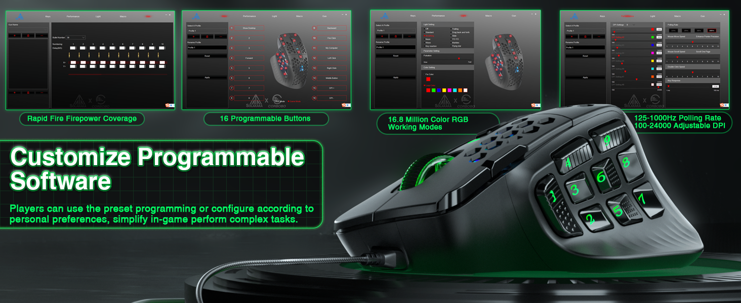 SOLAKAKA SM809 Wired MMO Gaming Mouse