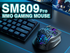 SM809pro Tri-Mode MM0 Wireless Gaming Mouse, Adjustable DPI RGB Backlight,black