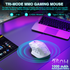 SM809pro Tri-Mode MM0 Wireless Gaming Mouse, Adjustable DPI RGB Backlight,white