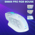 SM809pro Tri-Mode MM0 Wireless Gaming Mouse, Adjustable DPI RGB Backlight,white