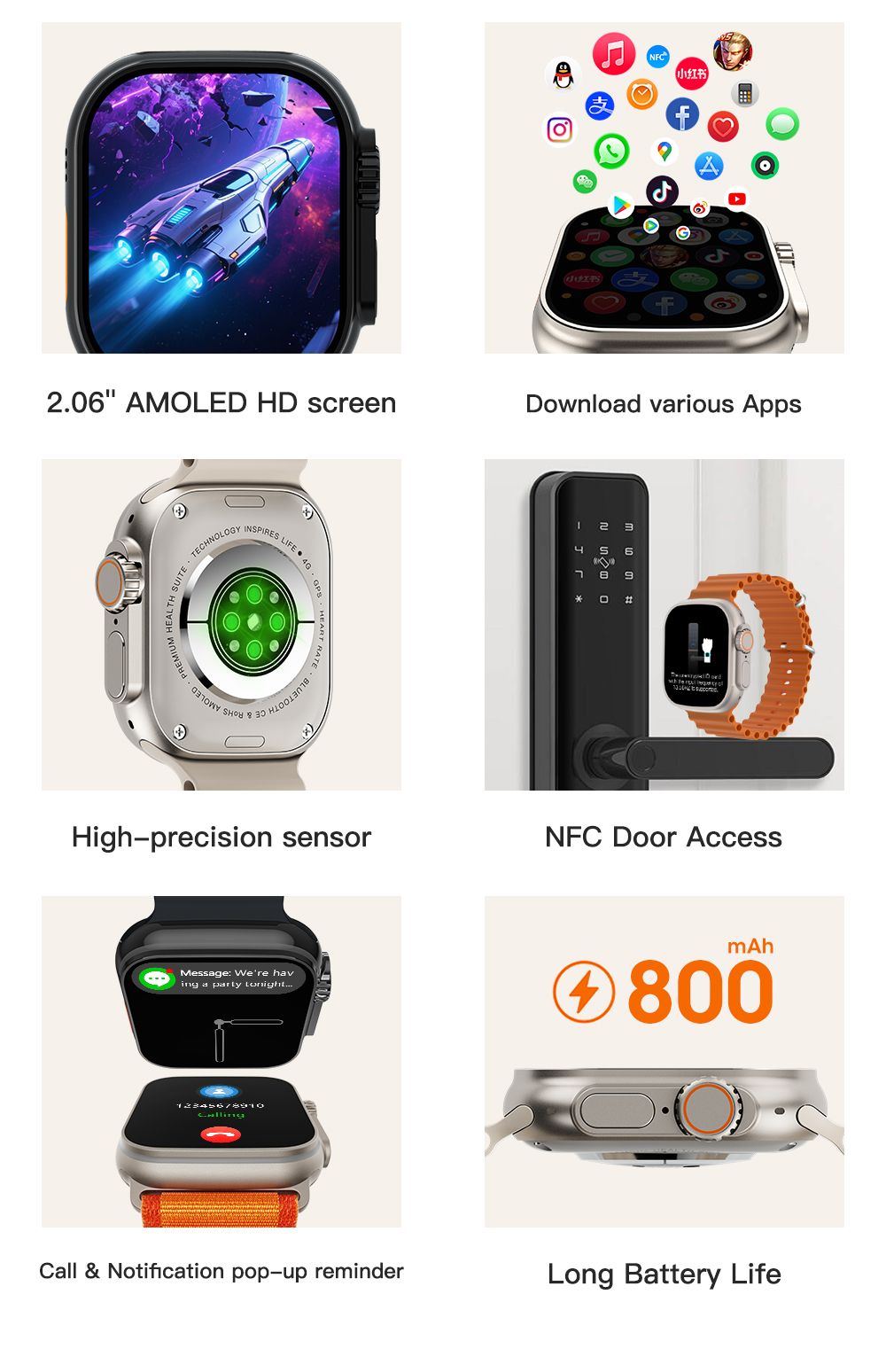 U4A Bluetooth Calling Smart Watch, Fitness Tracker, AI Voice Assistant, Black
