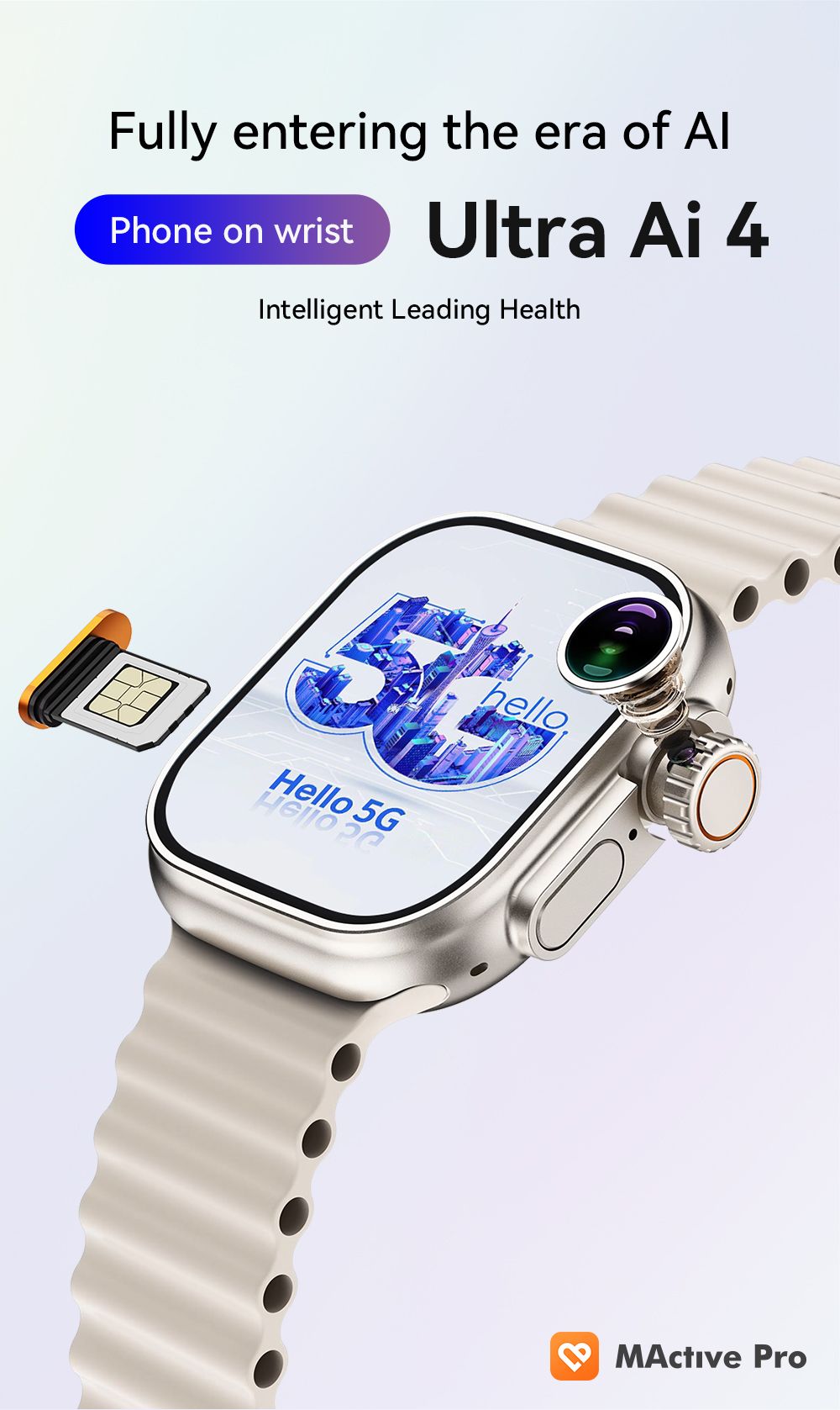 U4A Smart Watch, Bluetooth Calling Fitness Smartwatch, silver