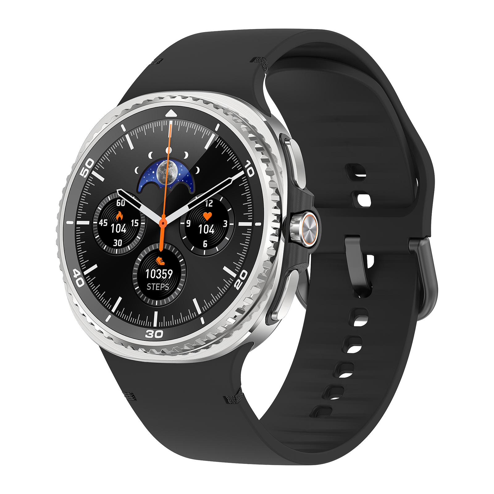 Watch8Classic-SU02 Smart Watch, Silicone Strap, Full Touch Screen, Black