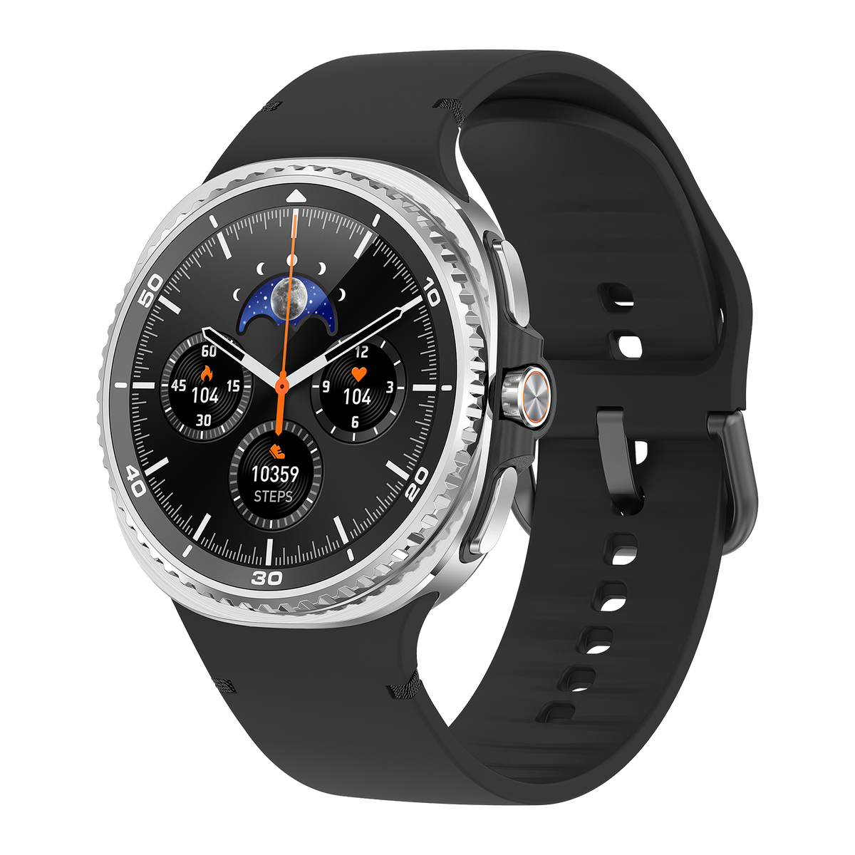 Watch8Classic-SU02 Smart Watch, Silicone Strap, Full Touch Screen, Black